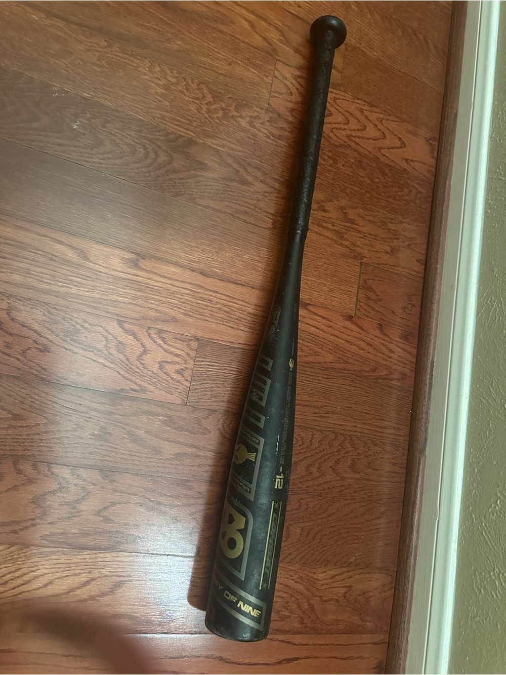 Vintage Black and Gold Baseball Bat - Classic Home Accent
